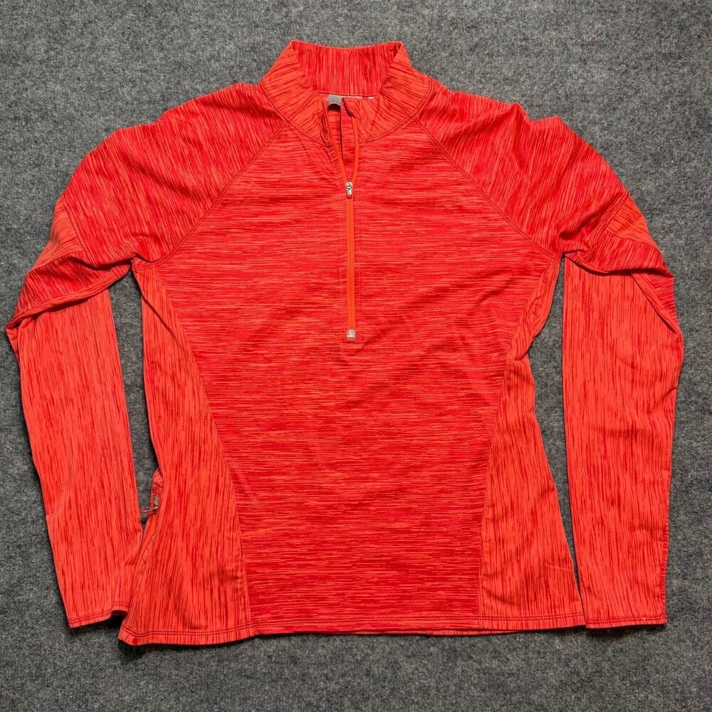 Athleta 1/2 Zip Pullover Women Coral Orange Space Dye Running Top‎ Size Large